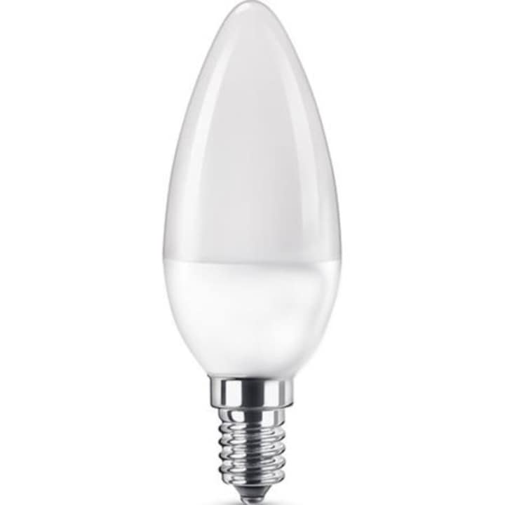 Trandafi Led Izzó, LED, gyertya típus, C37, 7W, 70w, hideg fehér fény