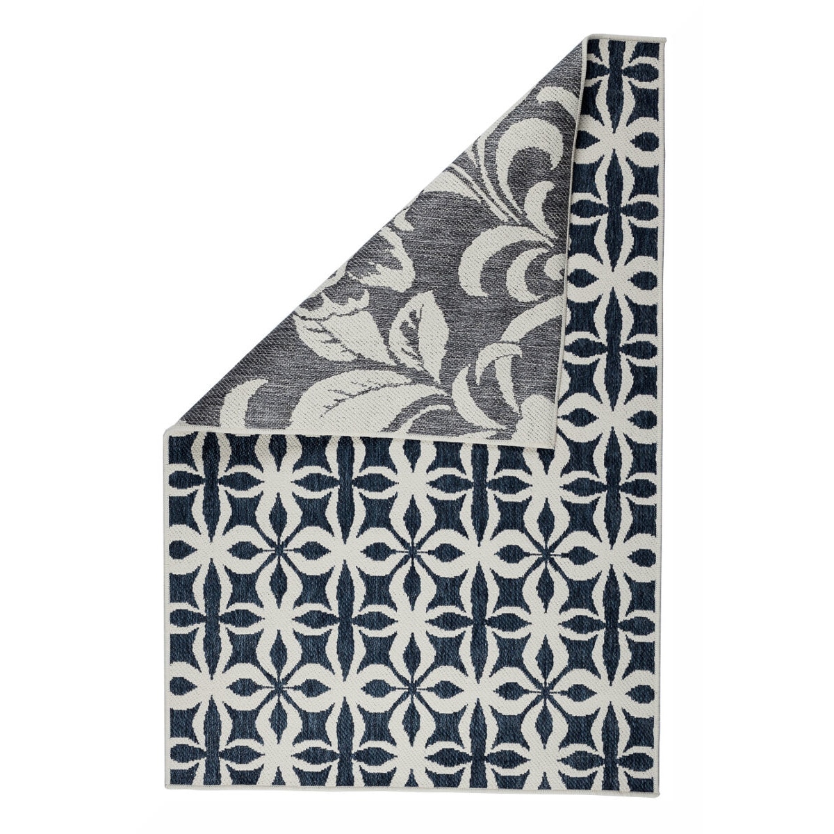 Covor Reversibil Modern & Geometric Kendal, Crem/Albastru, 120x180 cm, C26-032705