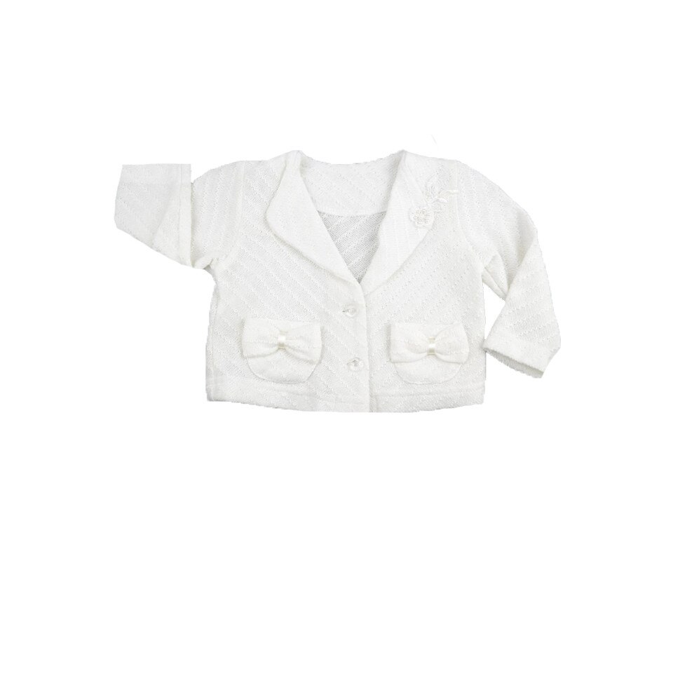 Bolero maneca lunga pentru fete NN BFN-A10, Alb, 68 cm