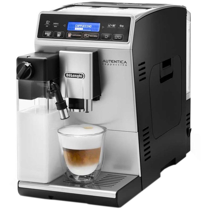 DeLonghi ETAM 29.660.SB Autentica eszpresszó kávéfőző, 1450W, 15 bar, 1.4 literes víztartály, Ezüstszürke/Fekete
