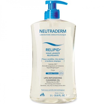 Ulei relipidizant pentru baie si dus Relipid+ Neutraderm, 1000 ml Ulei relipidizant pentru baie si dus Relipid+ Neutraderm, 1000 ml