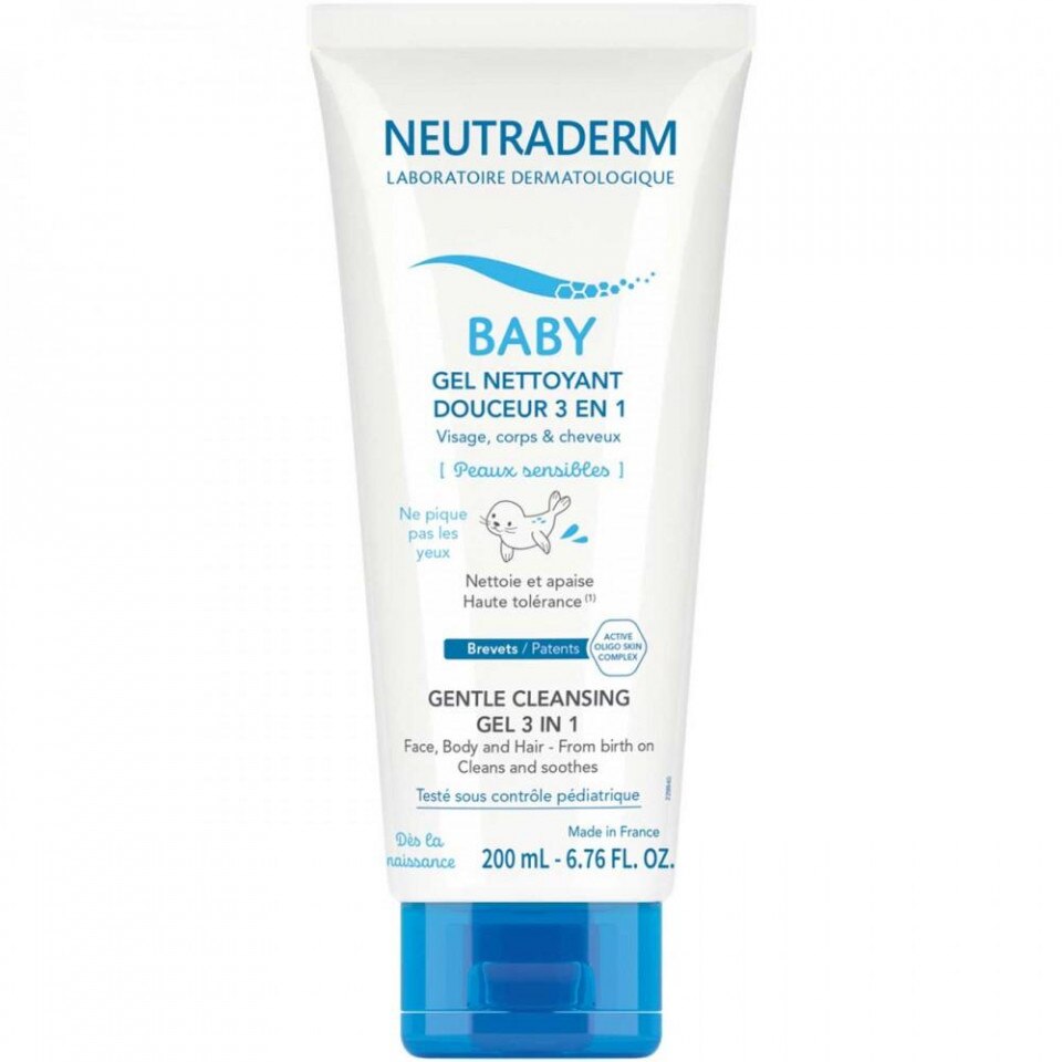 Gel curatare delicat pentru fata, par, corp, Neutraderm, 200ml