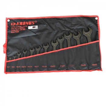 Set chei fixe duble drepte brunate DIN 895 in husa textila 6-32 / 12 piese Kronus Set chei fixe duble drepte brunate DIN 895 in husa textila 6-32 / 12 piese Kronus