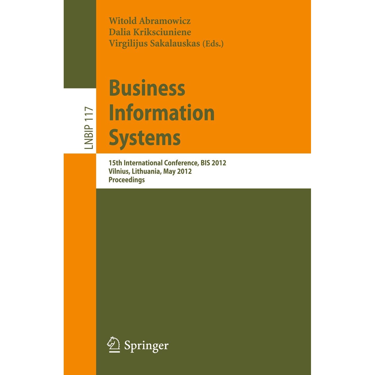Business Information Systems de Witold Abramowicz [Paperback]