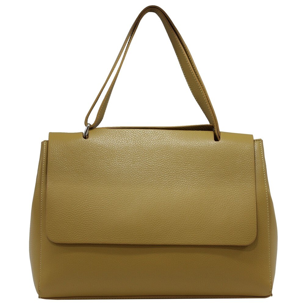 Geanta de dama casual din piele naturala GU26D, galben mustar