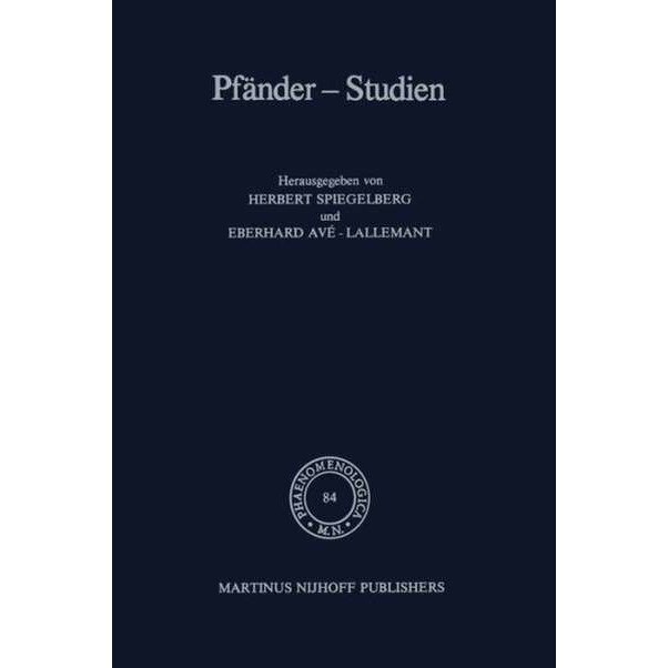 Pfänder-Studien de E. Spiegelberg
