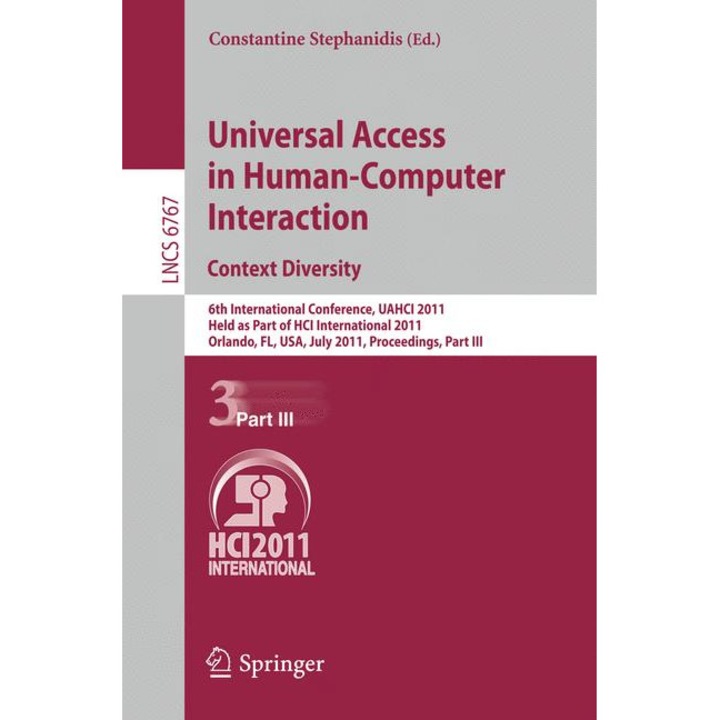 Universal Access in Human-Computer Interaction. Context Diversity de Constantine Stephanidis