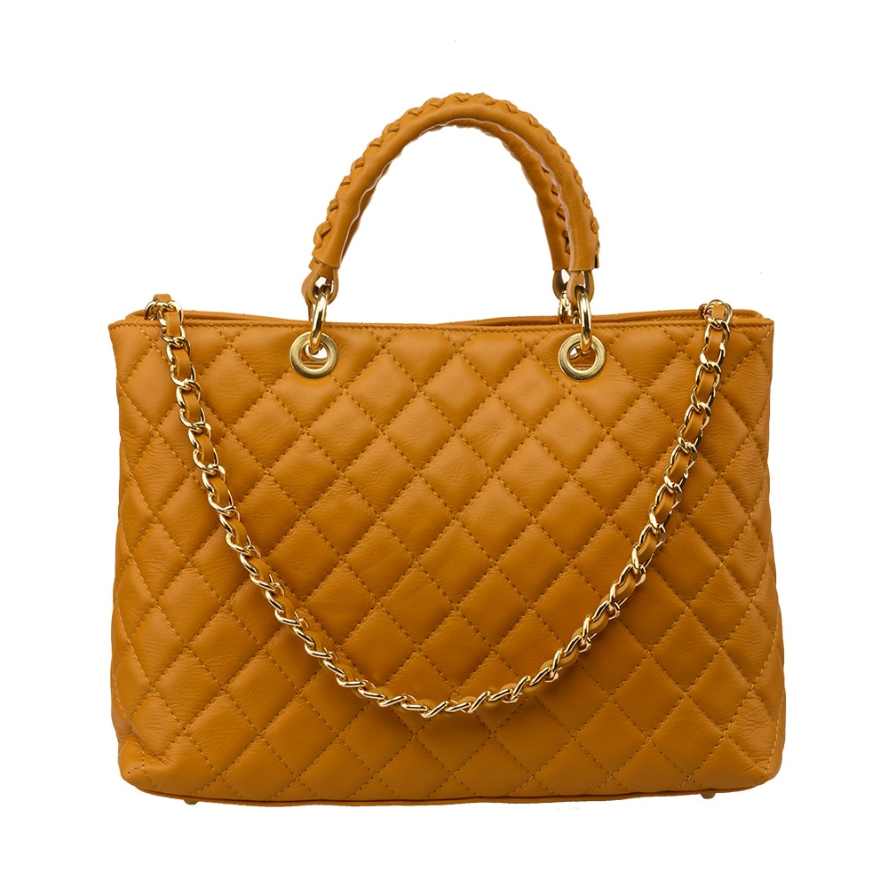 Poseta dama,piele,Toro Nero,Crossed Lady Mustard