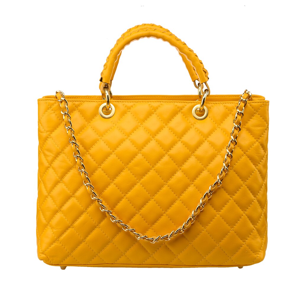 Poseta dama,piele,Toro Nero,Crossed Lady Yellow