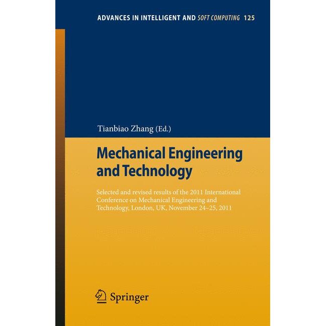 Mechanical Engineering and Technology de Tianbiao Zhang
