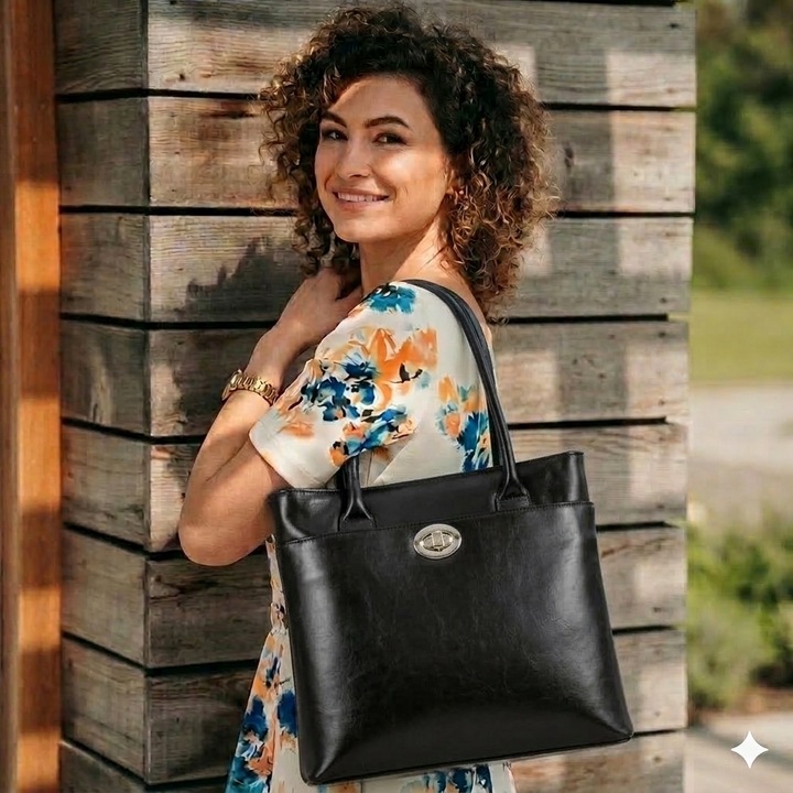 Geanta din piele naturala model 175, MAGAZINUL DE GENTI - 321698, Negru, 31 x 20 x 10 cm