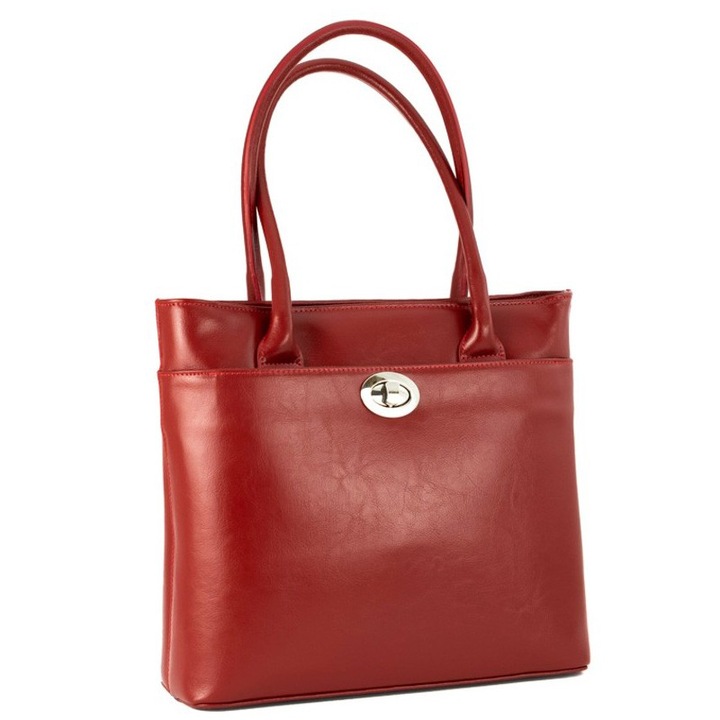Valódi bőrből készült, piros szinű táska, 175 modell, TheBagShop