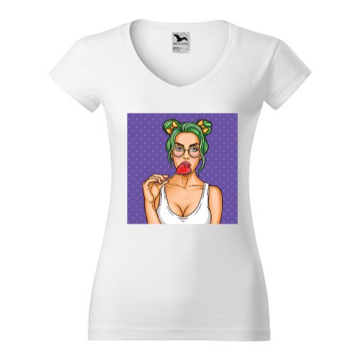 Tricou Femei, Guler V, personalizat 