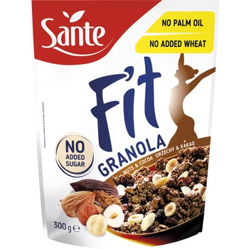 Cereale granola cu nuci si cacao, Sante Fit 300g Cereale granola cu nuci si cacao, Sante Fit 300g