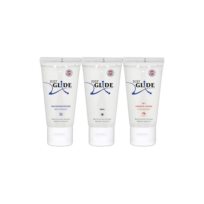 Set 3 lubrifianti pe baza de apa Just Glide 3x50 ml