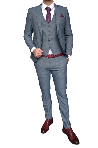 Costum barbati, score, polivascoza cu elastan, Albastru deschis