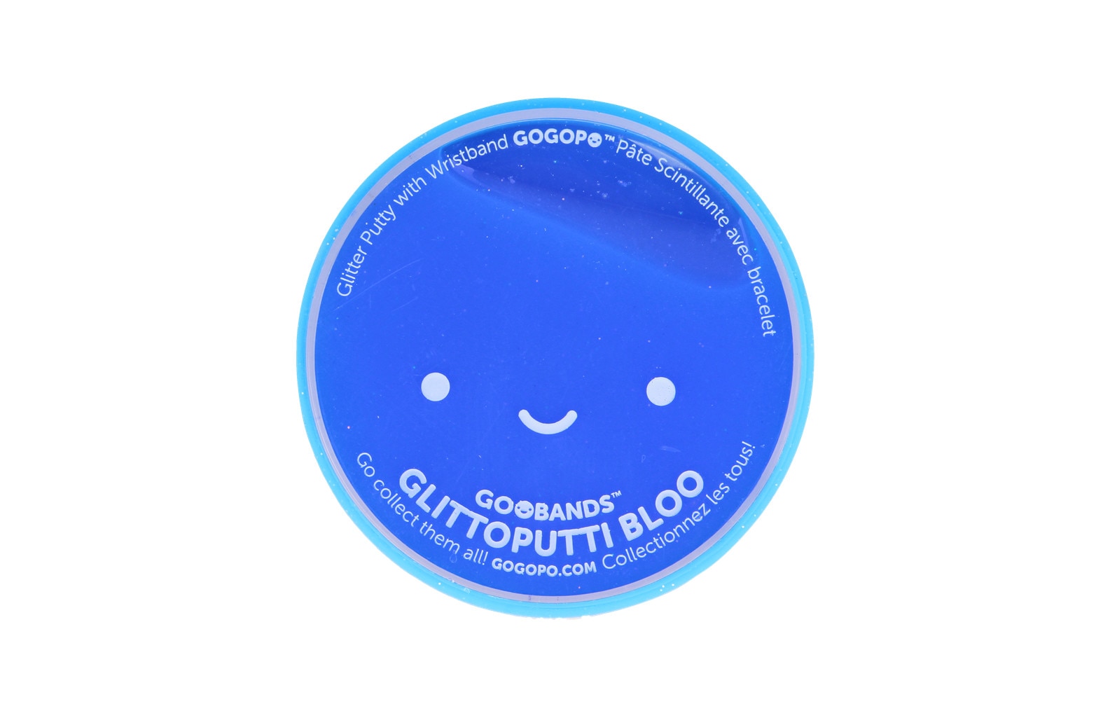 Slime cu sclipici si cu bratara inclusa Glittoputti Goobands , Keycraft, Albastru