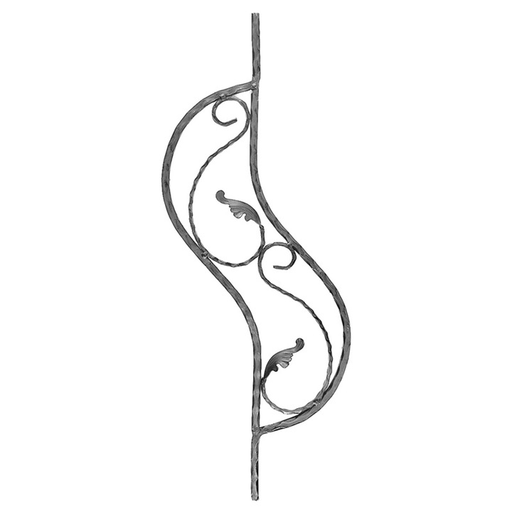 Panou decorativ fier forjat 800x340mm, PN 001, confectionat din patrat amprentat 12x12mm