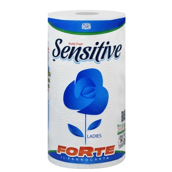 Rola prosop hartie Sensitive Ladies Forte, 3 straturi, 160 foi, alb, 100% celuloza pura Rola prosop hartie Sensitive Ladies Forte, 3 straturi, 160 foi, alb, 100% celuloza pura