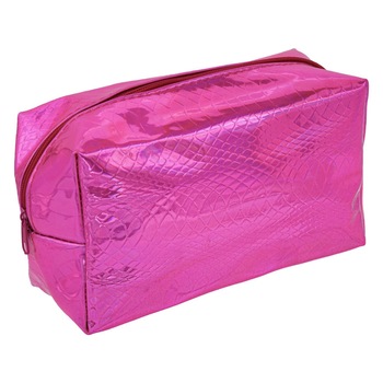 Portfard cosmetice, Zola®, roz metalic, 17x7x10 cm Portfard cosmetice, Zola®, roz metalic, 17x7x10 cm