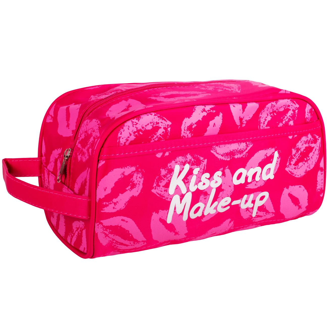 Portfard pentru cosmetice, Zola®, roz, Kiss and make-up, 26x12x15 cm