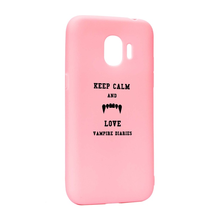 Husa de protectie Jurnalele Vampirilor - Keep Calm, Movie, pentru Samsung Galaxy J4 2018, rezistenta la uzura, anti-alunecare, din silicon Premium, P581