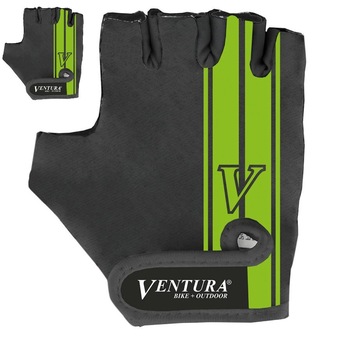 Manusi Ciclism Ventura, L, Negru/Verde Manusi Ciclism Ventura, L, Negru/Verde