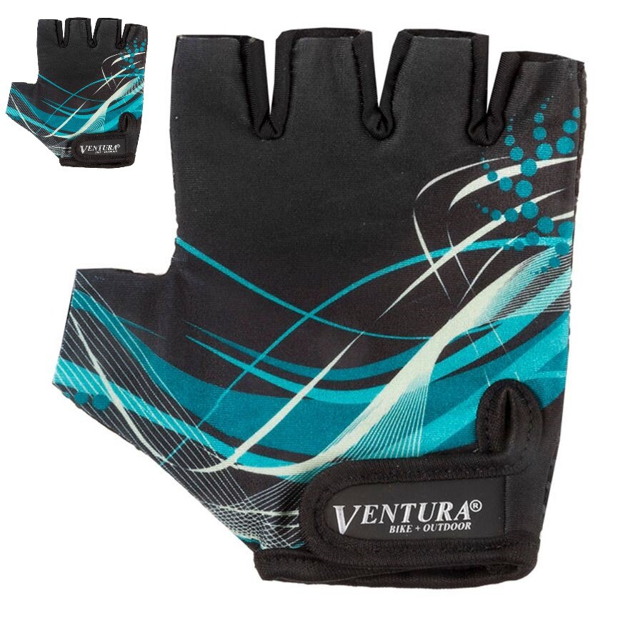 Manusi Ciclism Ventura, M, Negru/Albastru Aquamarin