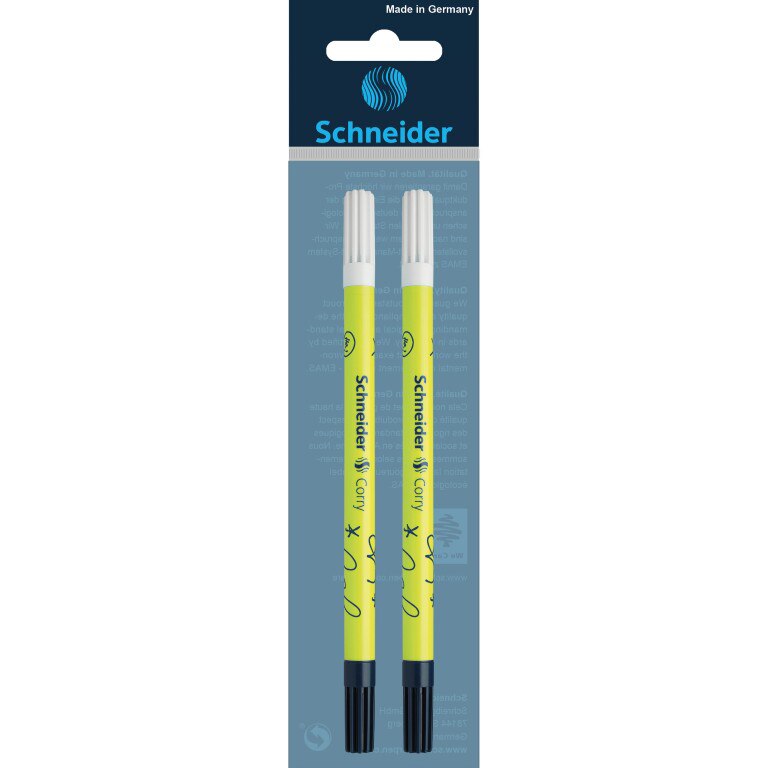 Pic cu carioca Schneider Corry, Galben neon, 2 buc/set