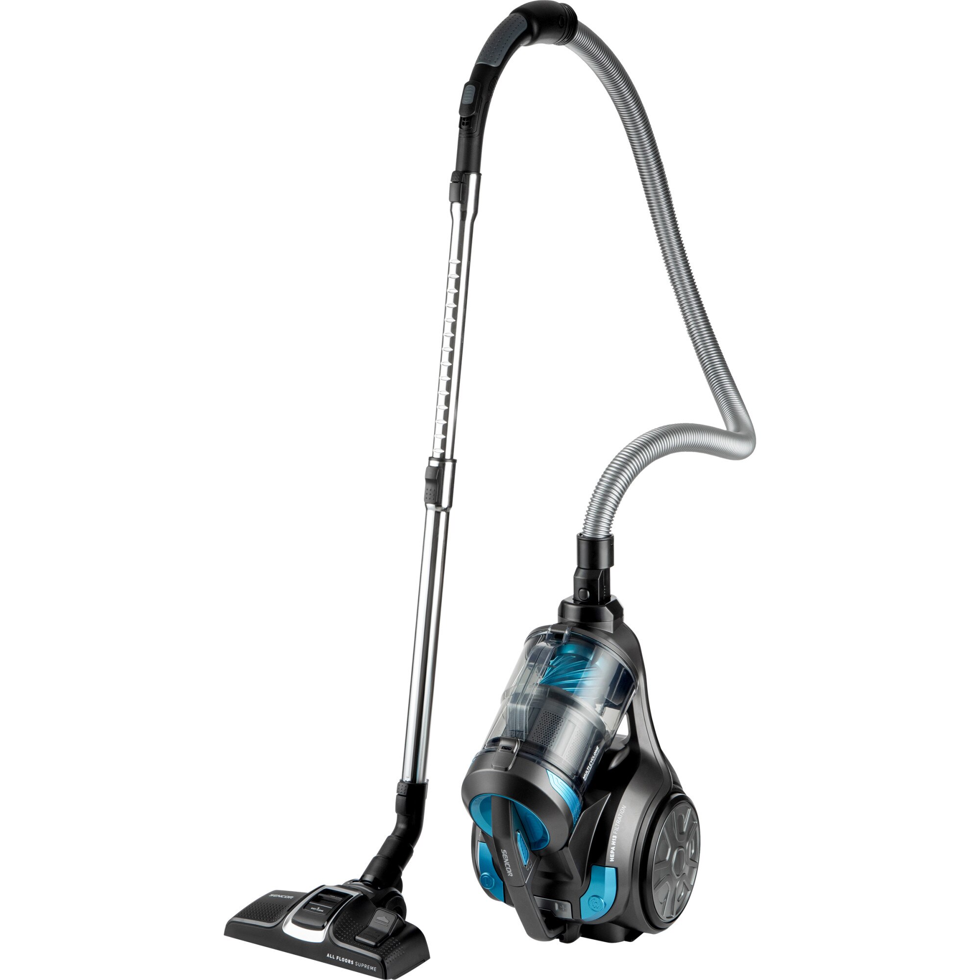 Aspirator SVC 1086TQ EcoPower, Sencor, Fara sac de praf, 700 W, recipient praf de 3.5 litri, Albastru/Negru
