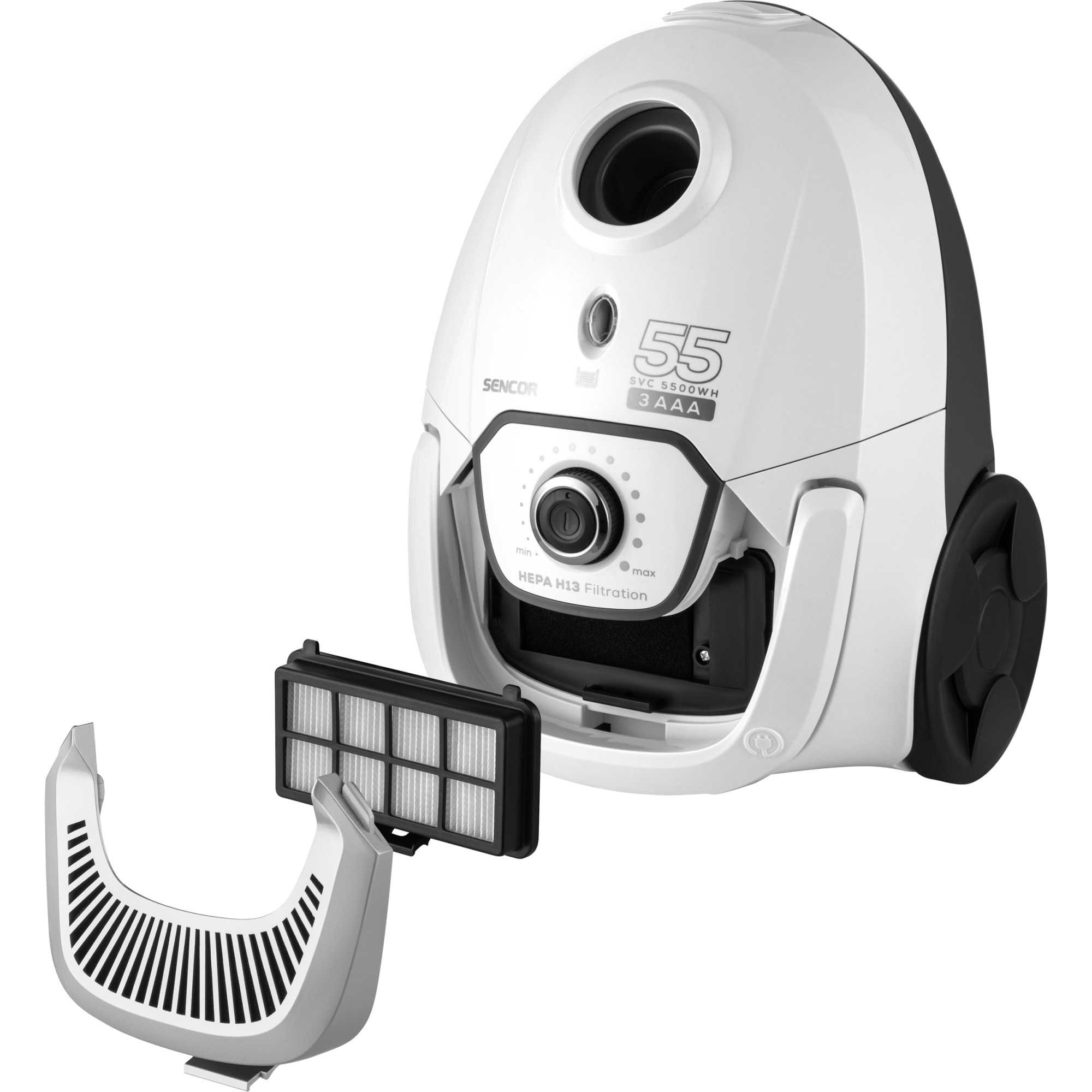 Aspirator cu sac, Sencor, 700W, 2 l, Cablu 5 m, Alb