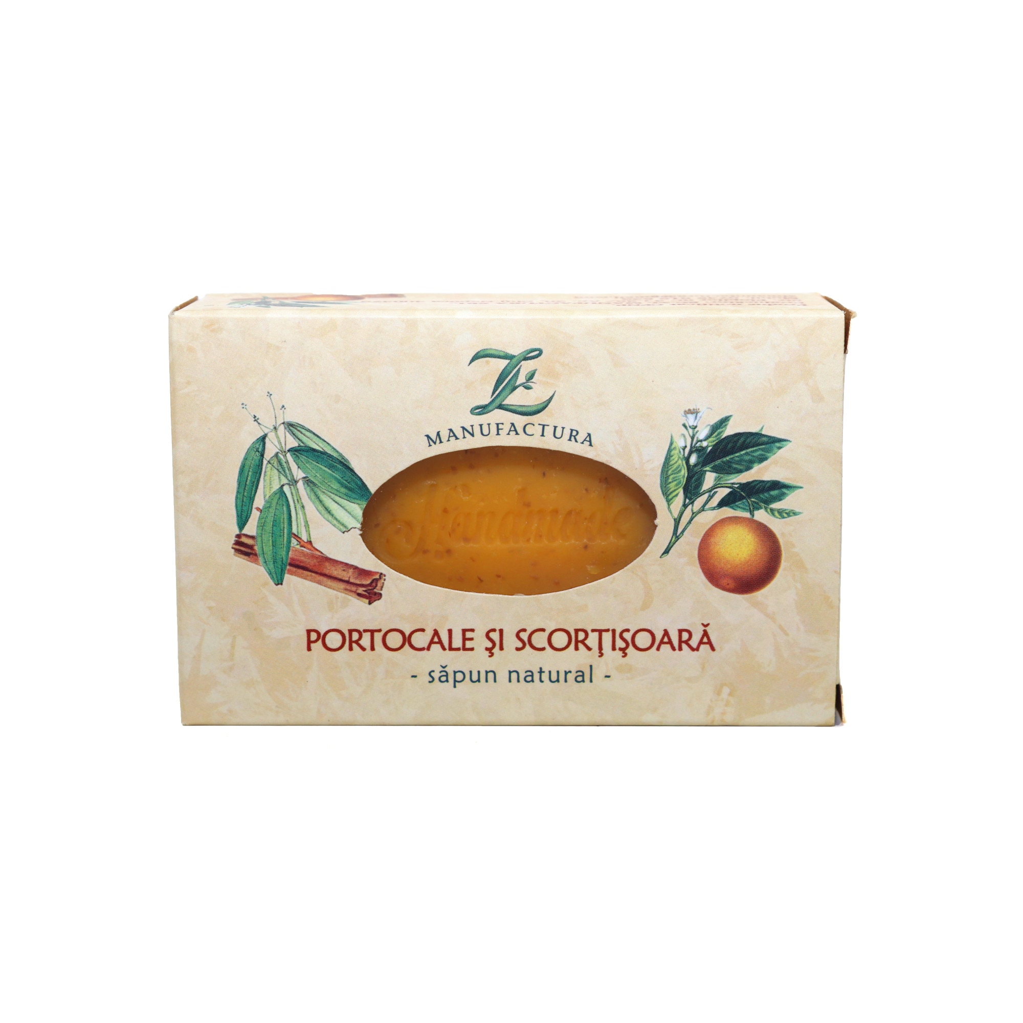 Sapun natural portocale si scortisoara 100gr