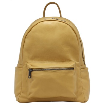 Rucsac casual din piele naturala LU78C, galben mustar Rucsac casual din piele naturala LU78C, galben mustar