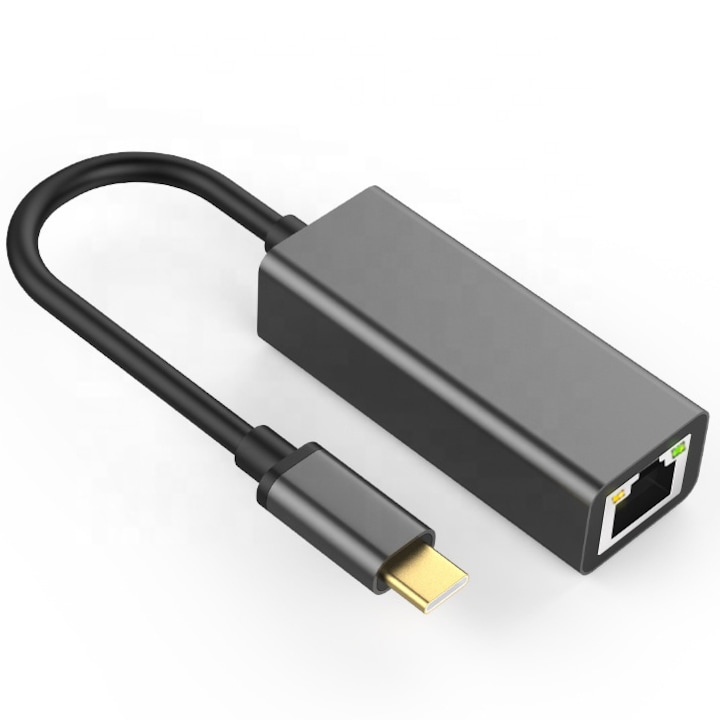 Adaptor LAN Gigabit CO2, USB tip C la RJ45 ethernet 1000Mbps