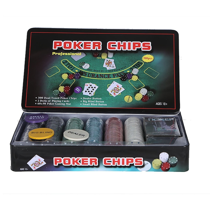 Комплект за покер Texas 300, чипове и карти, Toyska®