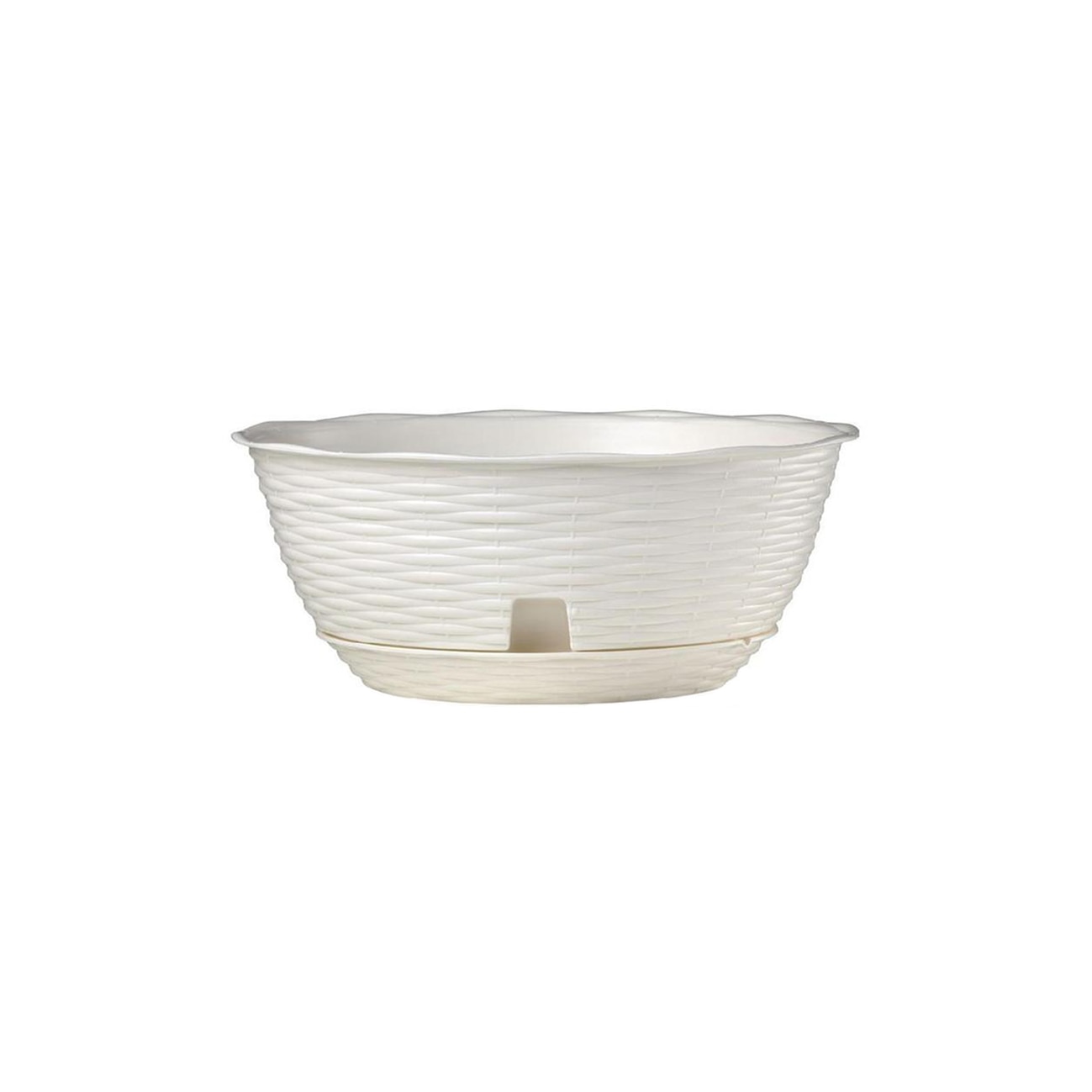 Ghiveci cu farfurie, Paglia diametru 20 cm, alb
