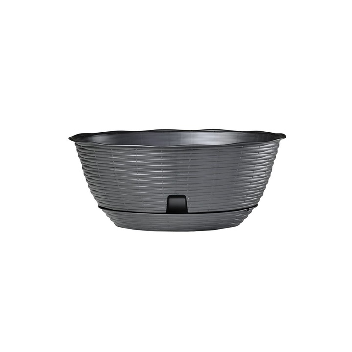 Ghiveci cu farfurie, Paglia diametru 30 cm, antracit