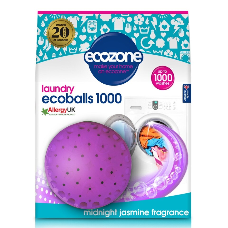 Bile ecoballs pentru spalarea rufelor, cu parfum de iasomie, 1000 spalari, Ecozone