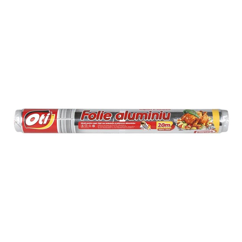 Folie Alimentara Aluminiu OTI, 29cm x 20m, Folii din Aluminiu pentru Alimente, Uz Casnic