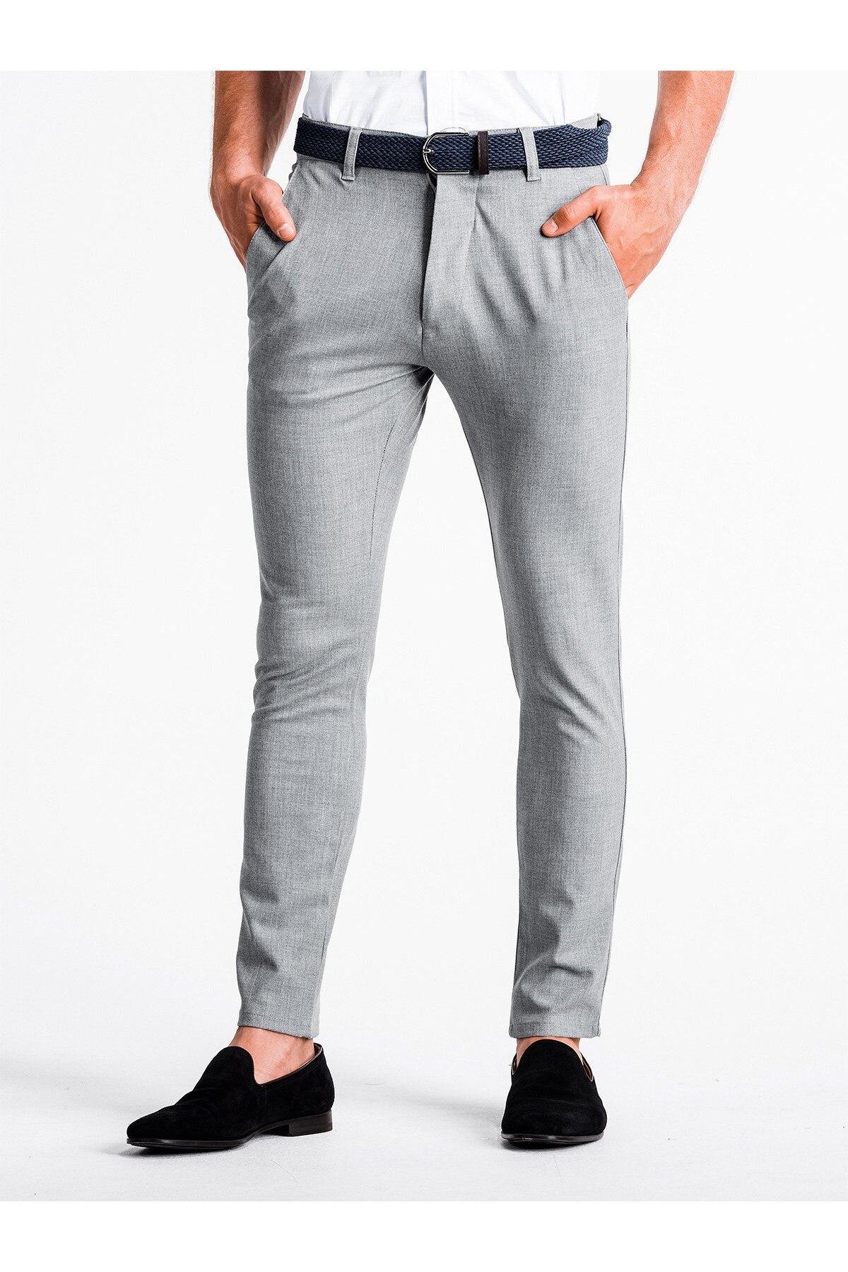 Pantaloni casual premium barbati P832 - gri-deschis, Gri