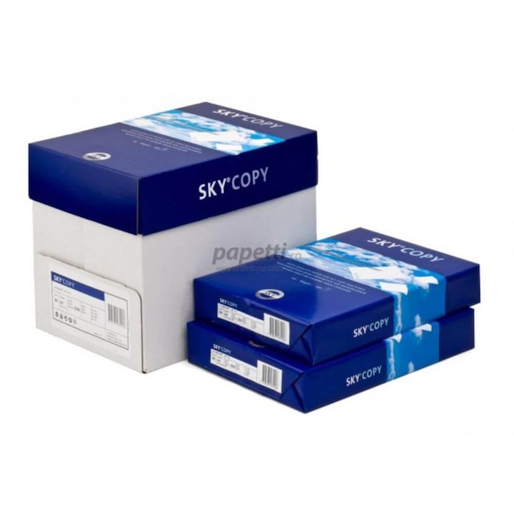 Set 5 Topuri de Hartie Copiator A4 Sky Copy, 500 Coli/Top, 80 g/m², Hartie pentru Xerox si Imprimanta, Top de Coli A4