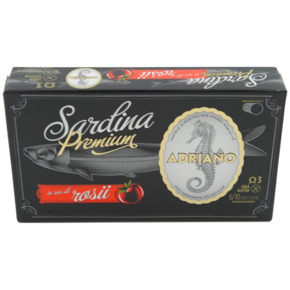 Sardine premium in sos tomat Adriano, 90g