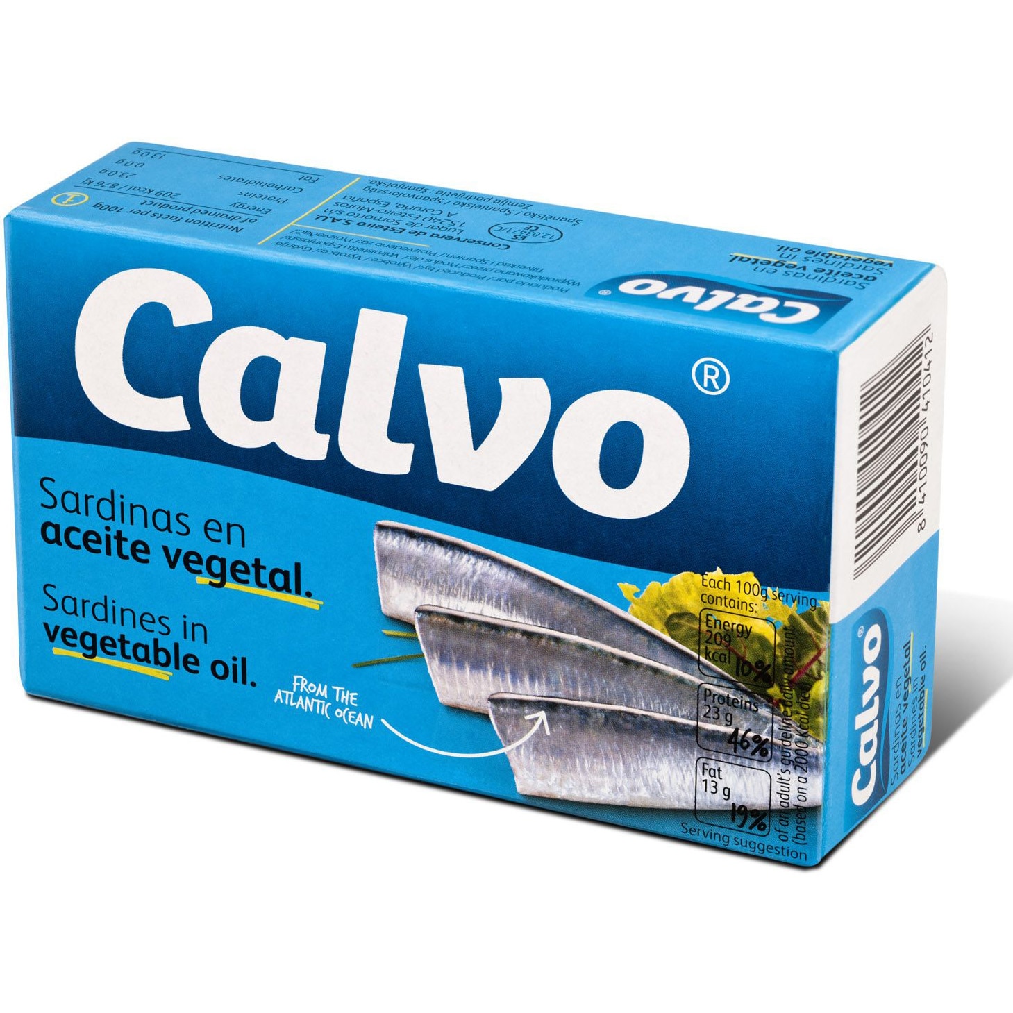 Sardine in ulei floarea soarelui Calvo, 120g