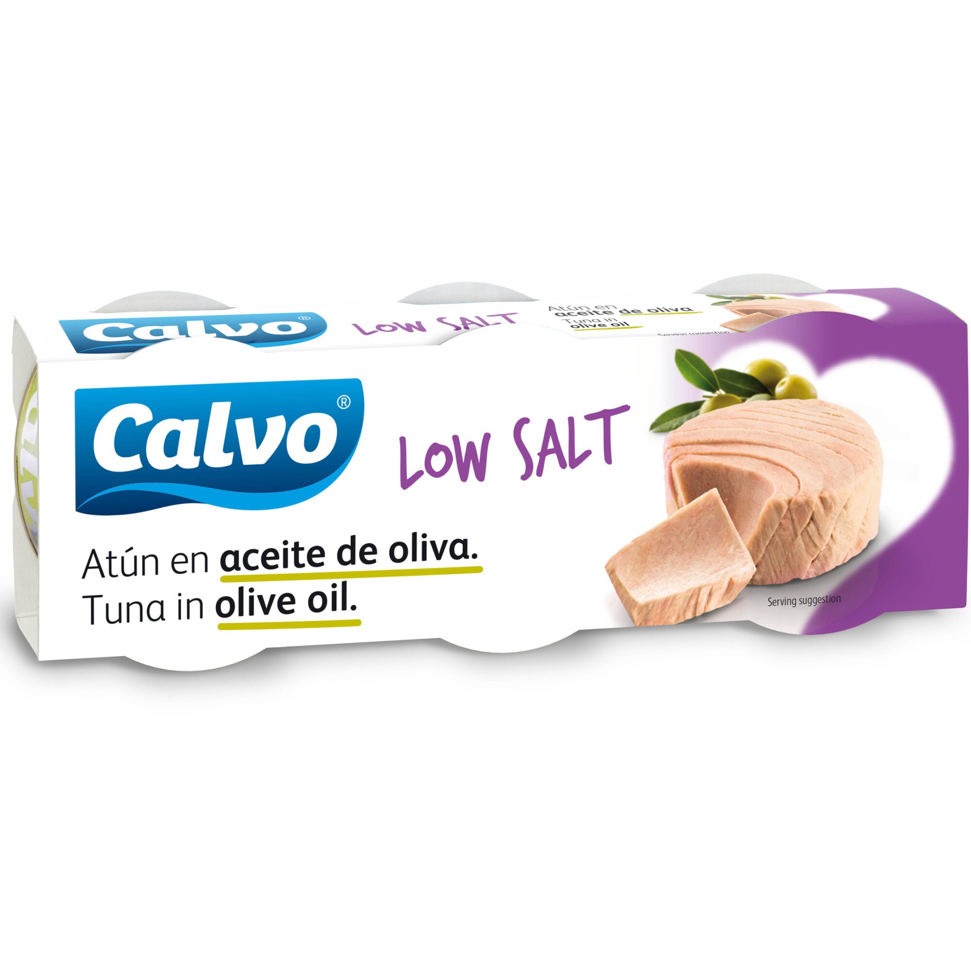 Ton in ulei masline continut redus de sare Calvo 3x80g, 240g