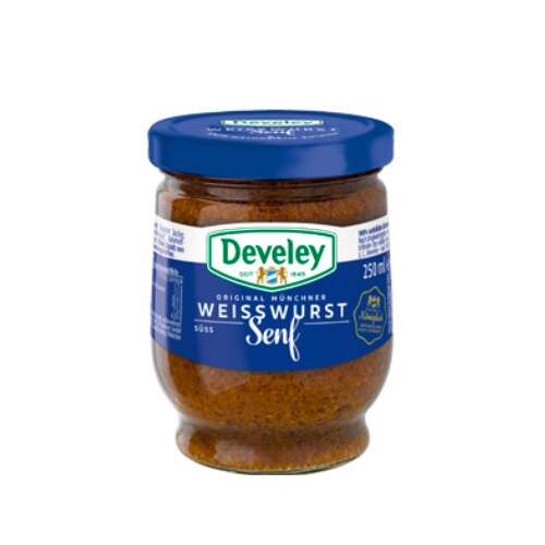 Mustar bavarez dulce original Weisswurst Develey, 250ml