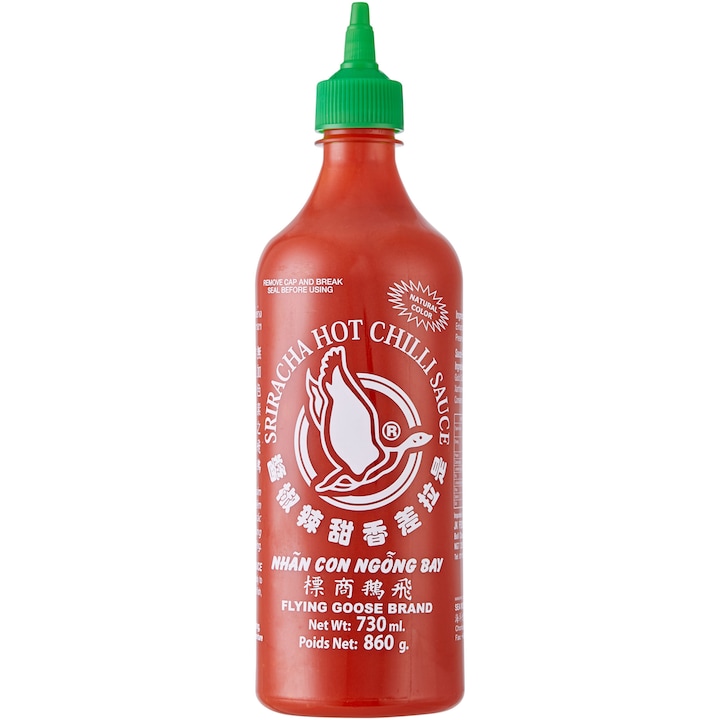 Sriracha csípős chili szósz, repülő liba, 730 ml