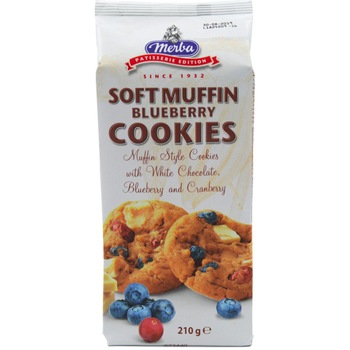 Biscuiti cu afine Merba, 210g Biscuiti cu afine Merba, 210g
