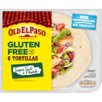 Tortillas fara gluten Old El Paso, 6buc, 216g Tortillas fara gluten Old El Paso, 6buc, 216g
