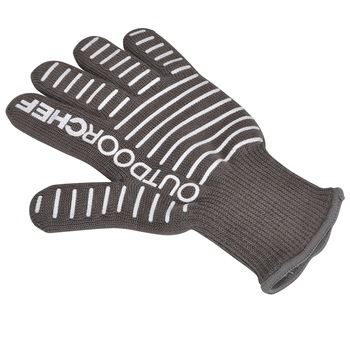 Manusa textila cu acoperire siliconica, Outdoorchef, 29 x 18 cm, marime universala, gri/alb Manusa textila cu acoperire siliconica, Outdoorchef, 29 x 18 cm, marime universala, gri/alb