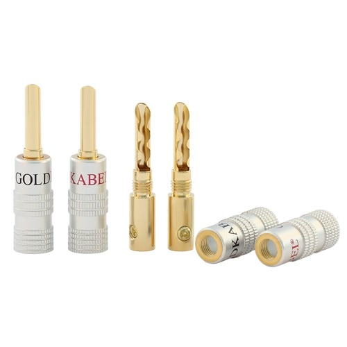 Conector banana GoldKabel profi Hollow MK2 argintiu